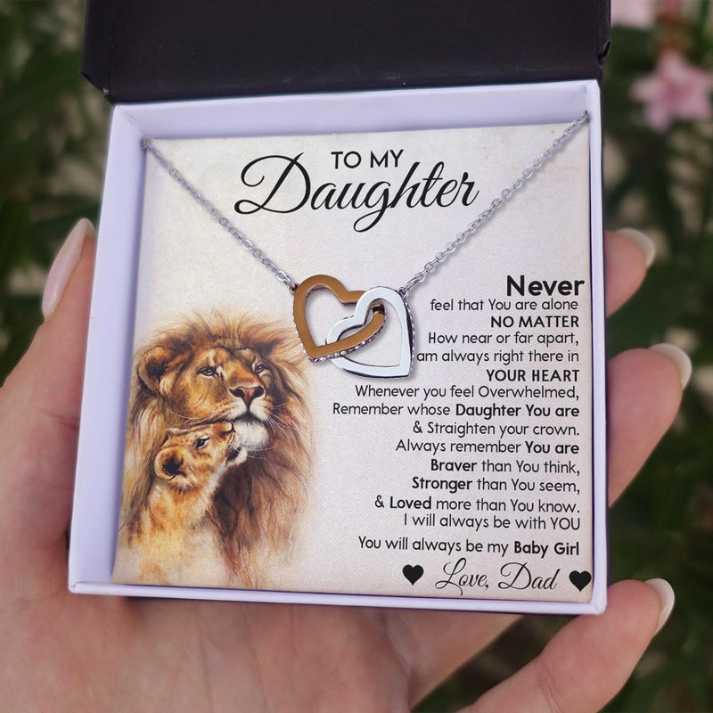 Larvincy To My Daughter Necklace From Dad With Heartfelt Message & Elegant Box, Gifts For Daughter From Father, Beautiful Jewelry Gift From Love Daddy On Graduation, Birthday, Wedding, Christmas - Image 2